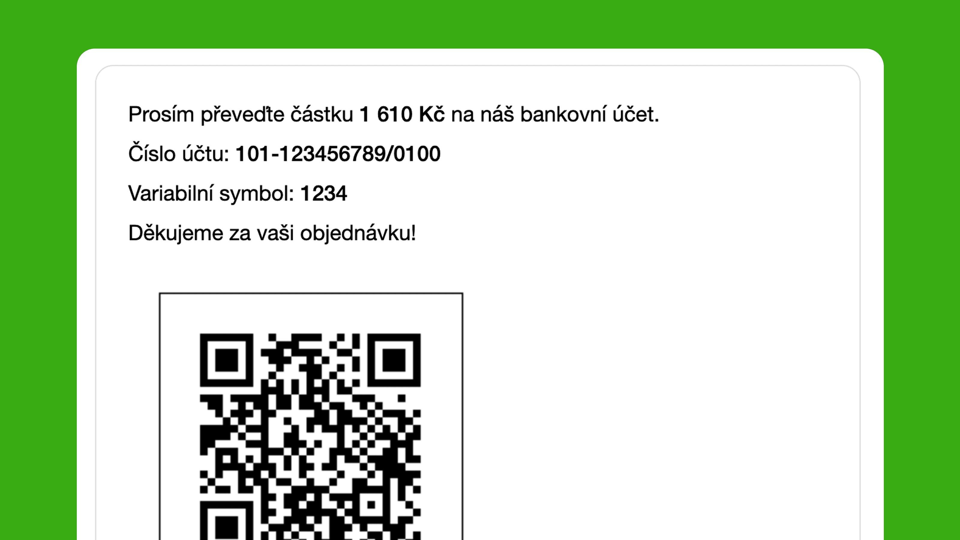 Adding a QR code for bank transfer payment